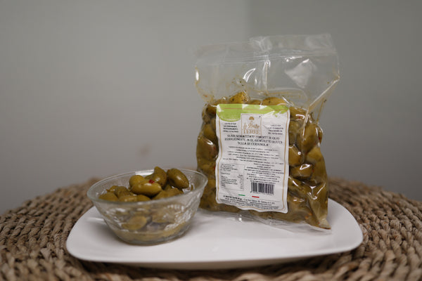 CRUSHED OLIVES SEASONED IN OIL